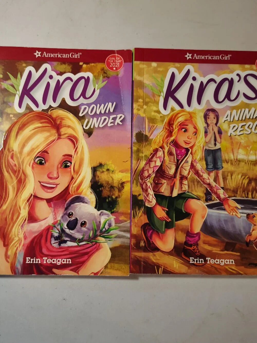 American Girl Of The Year Kira Down Under Kira's Animal Rescue Lot Of 2 PB Books